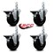 Service Caster 4'' Soft Rubber Wheel Swivel 3/4'' Square Stem Caster Set with Brake, 4PK SCC-SQ20S414-SRS-PLB-34-4 - alternate 4